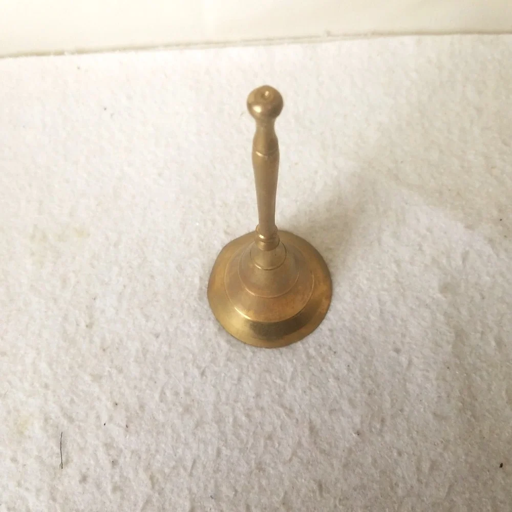 Brass‎ Hand Bell Decorative Tabletop Bell India Vntg Slender